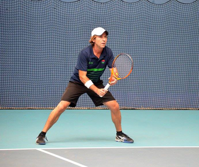 Jon Lertxundi en la rampa de salida del mundial de veteranos